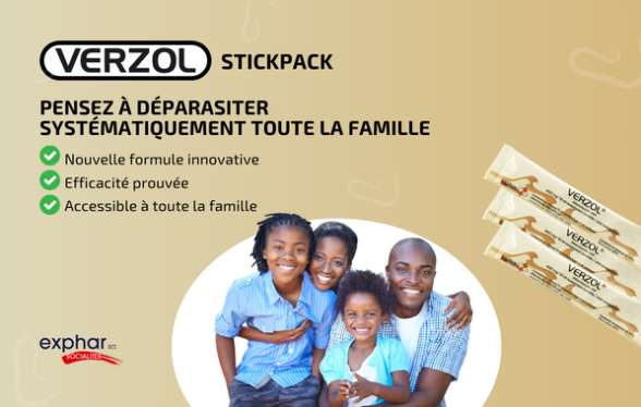 Les avantages de VERZOL stickpack pour déparasiter toute la famille - Exphar RCI